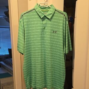 Under Armour Men's Striped Mint Polo Shirt